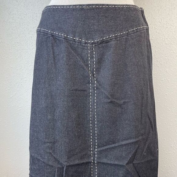 Liz Claiborne Black Denim Maxi Skirt Size 8 Petite EUC - Picture 2 of 8